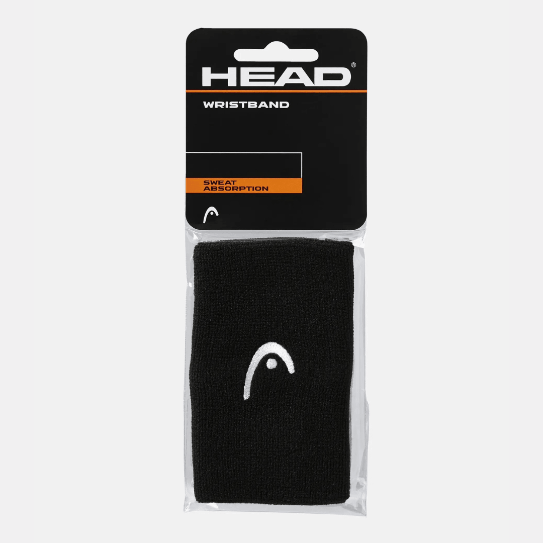 Head Wristband Black 2-pack 5“ brett svettarmband för tennis och padel