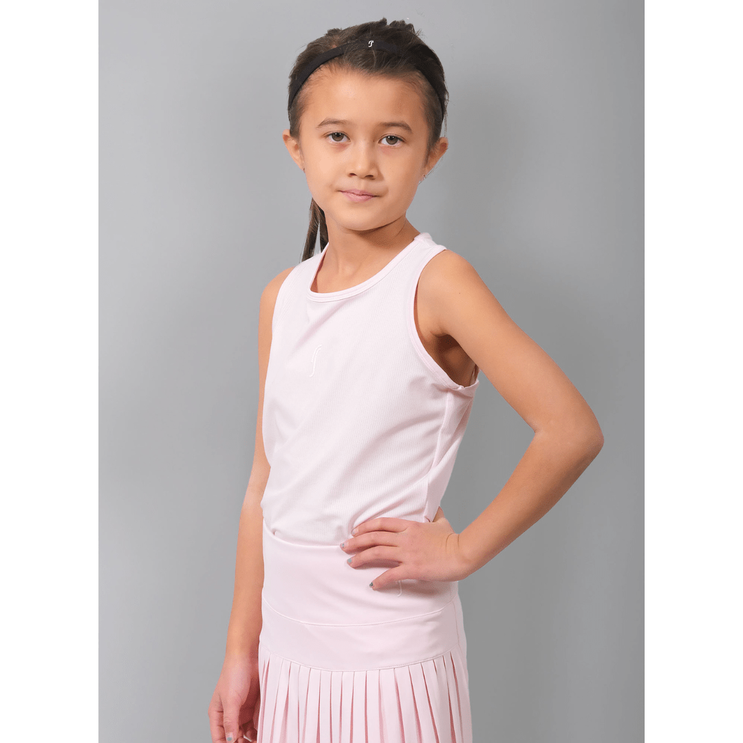 RS Girl's Performance Racerback Mesh Light Pink training tank top