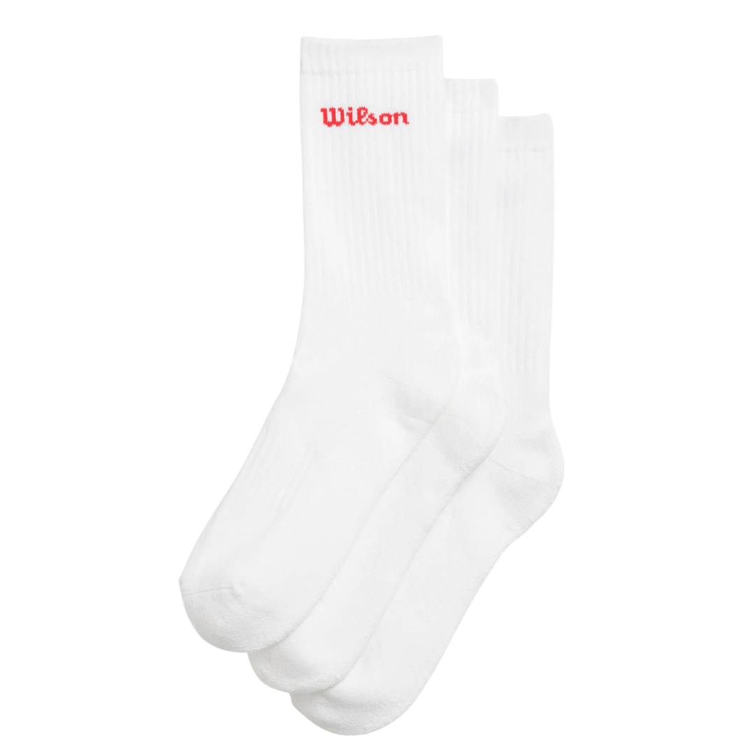 Wilson U Crew Logo Sock 3-pack Bright White sportsstrømper