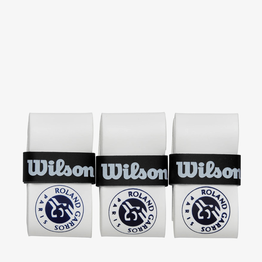 Wilson Comfort Overgrip Roland Garros hvid 3-pak greb