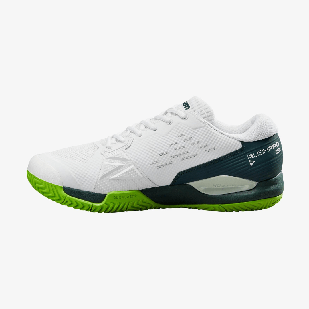 Wilson Rush Pro Ace all court tennis shoes men white / ponderosa pine / jasmine green