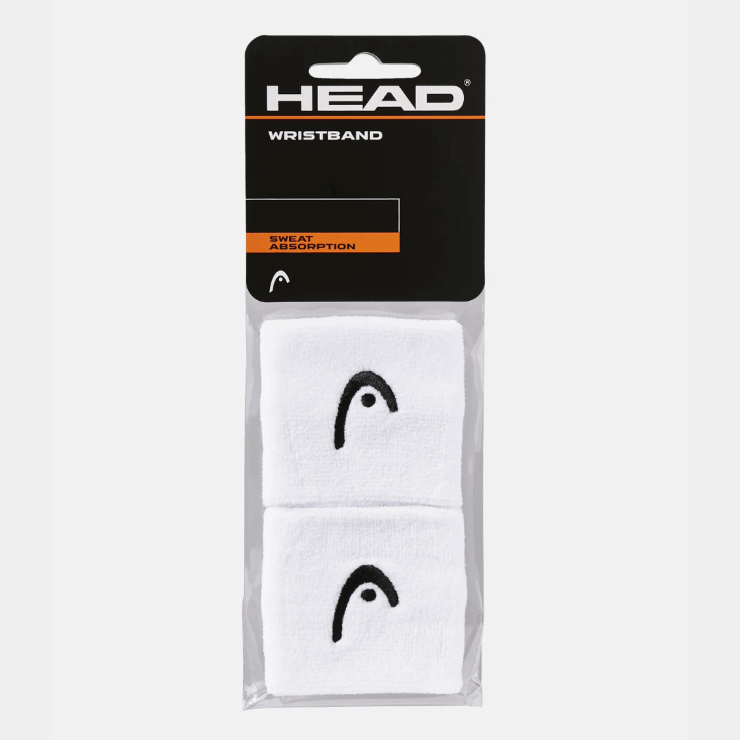 Head Wristband White 2-pack 2,5" svedbånd til tennis og padel