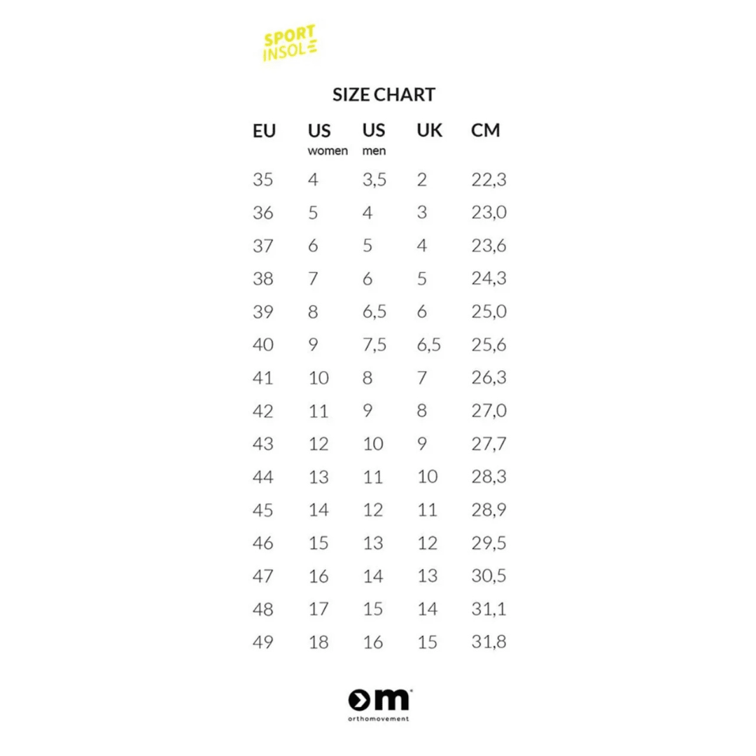Ortho Movement Sport Insole for shoes anatomiske indlægssåler til sko