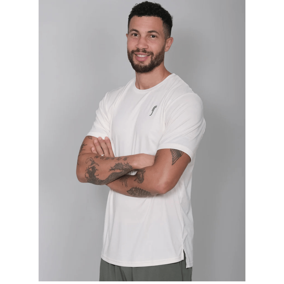 RS Men's Performance Tee Court White t-shirt for tennis & padel