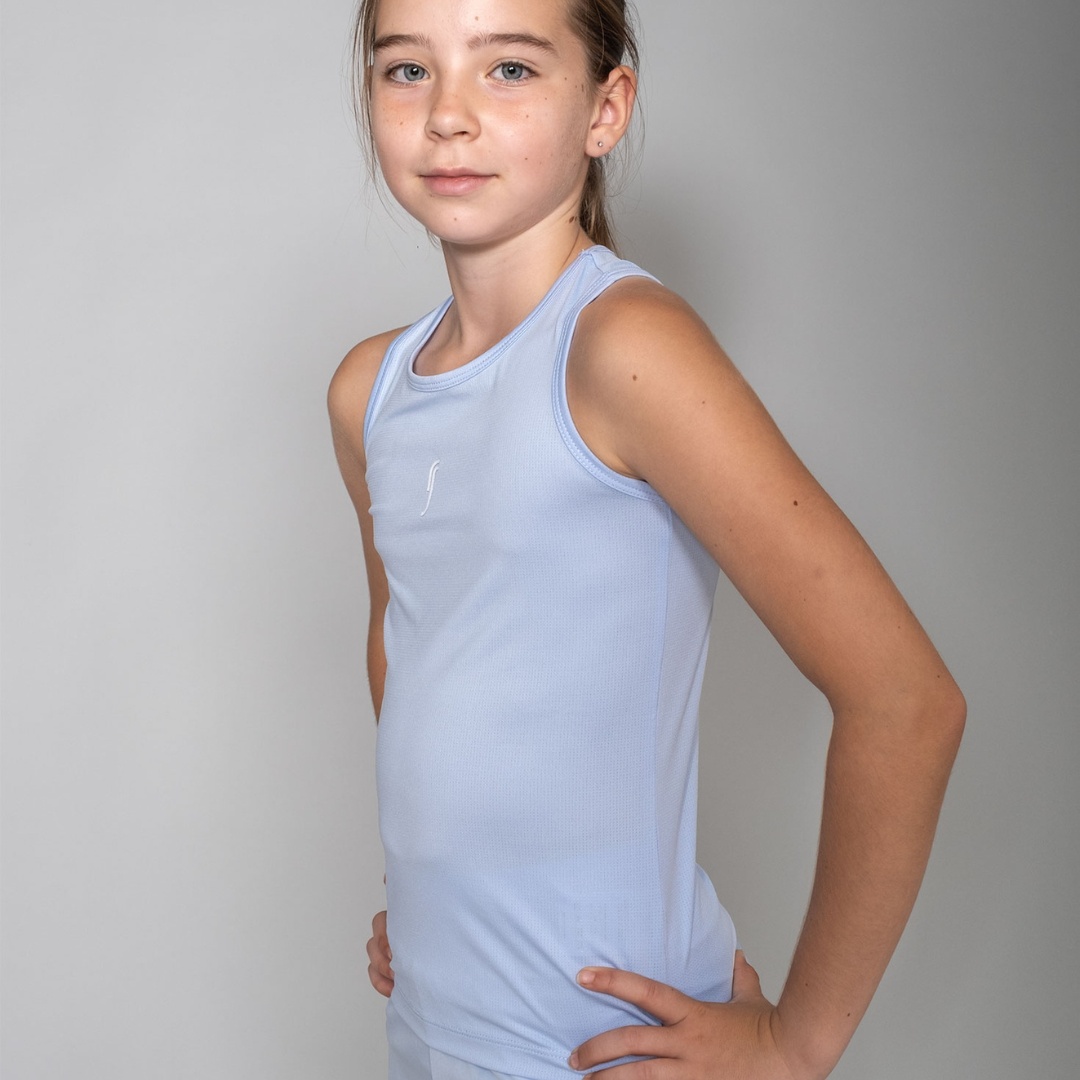 RS Girl's Performance Racerback Mesh Soft Blue