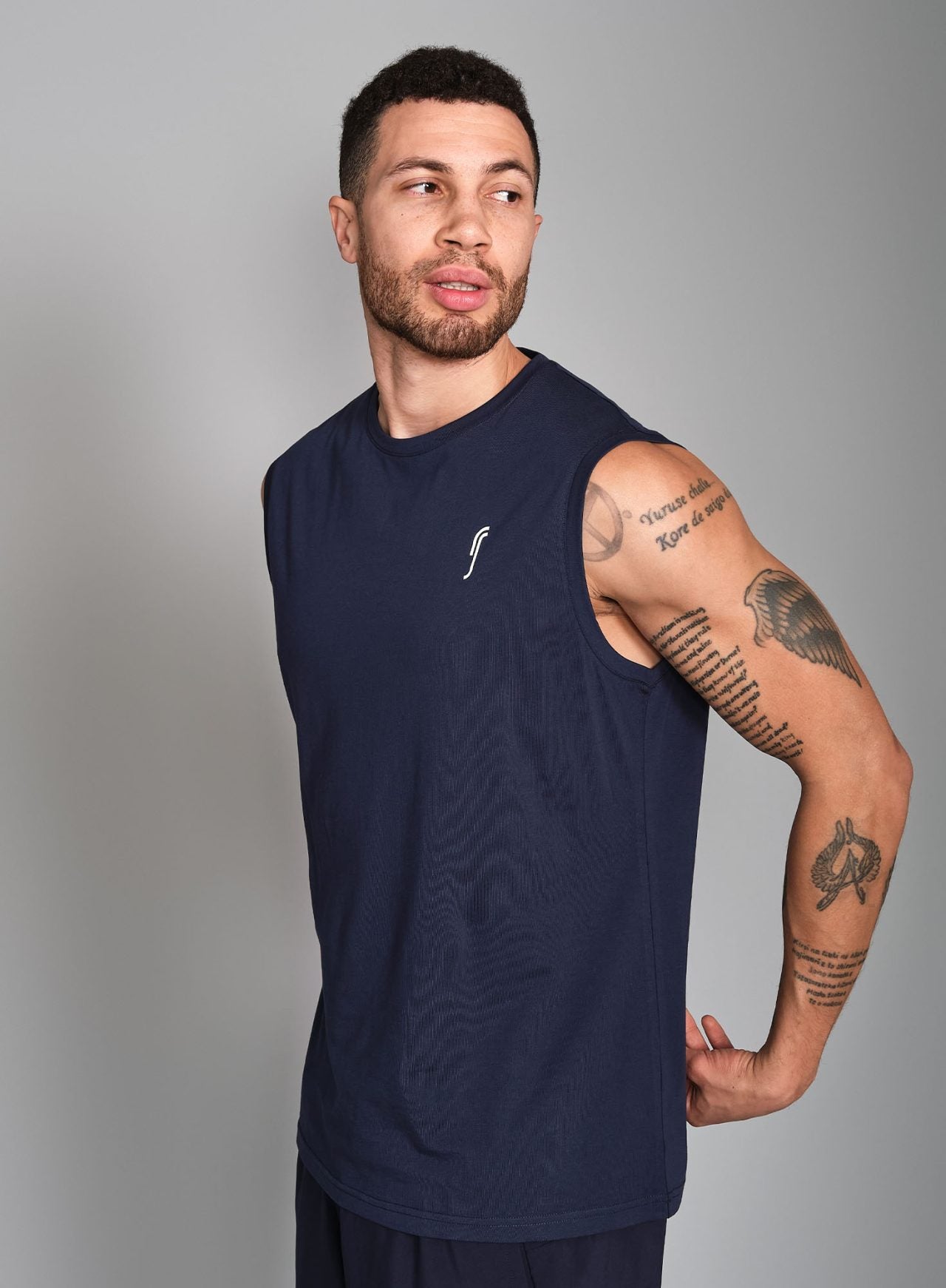 RS Cotton Tank til mænd Navy