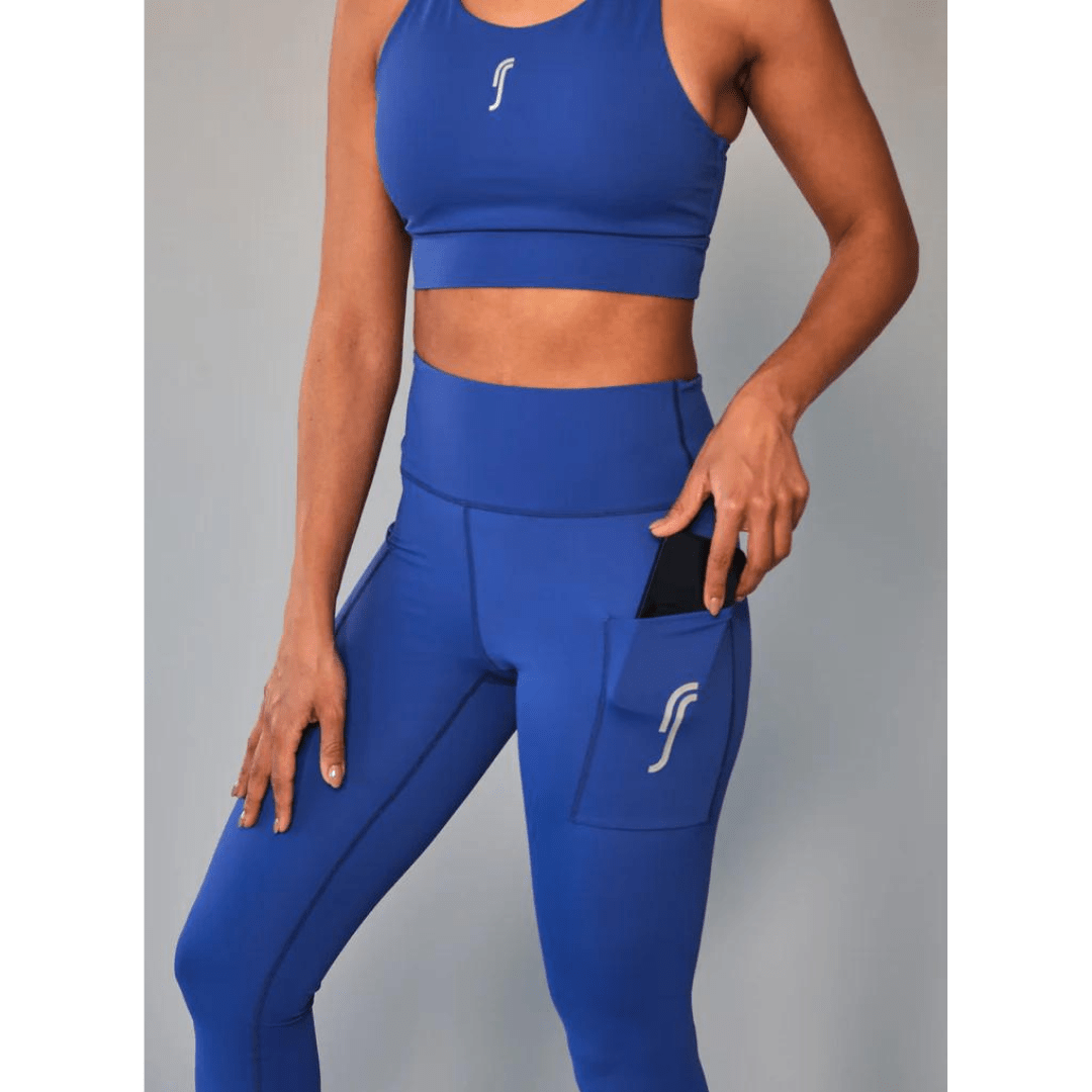 RS Women's Stretch Tech Side Pocket Tights Striking Blue tennis & padel