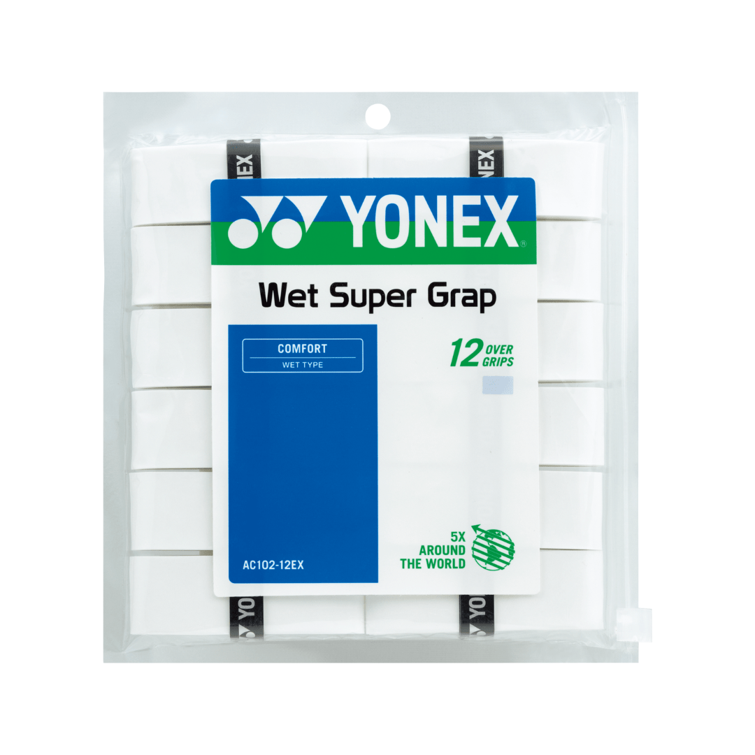 Yonex Wet Super Grap 12-pack white grip tennis