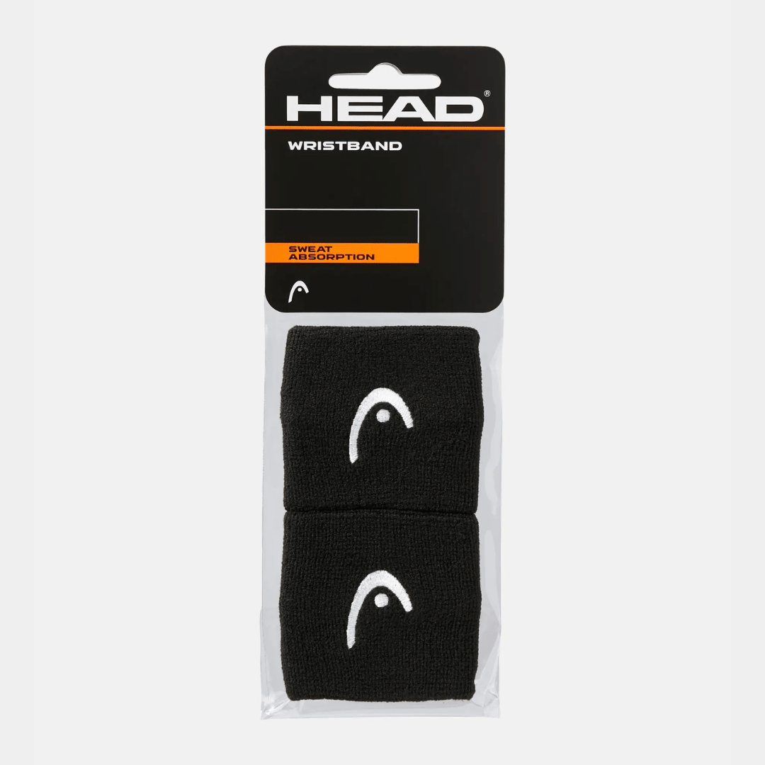 Head Wristband Black 2-pack 2,5" svedbånd til tennis og padel