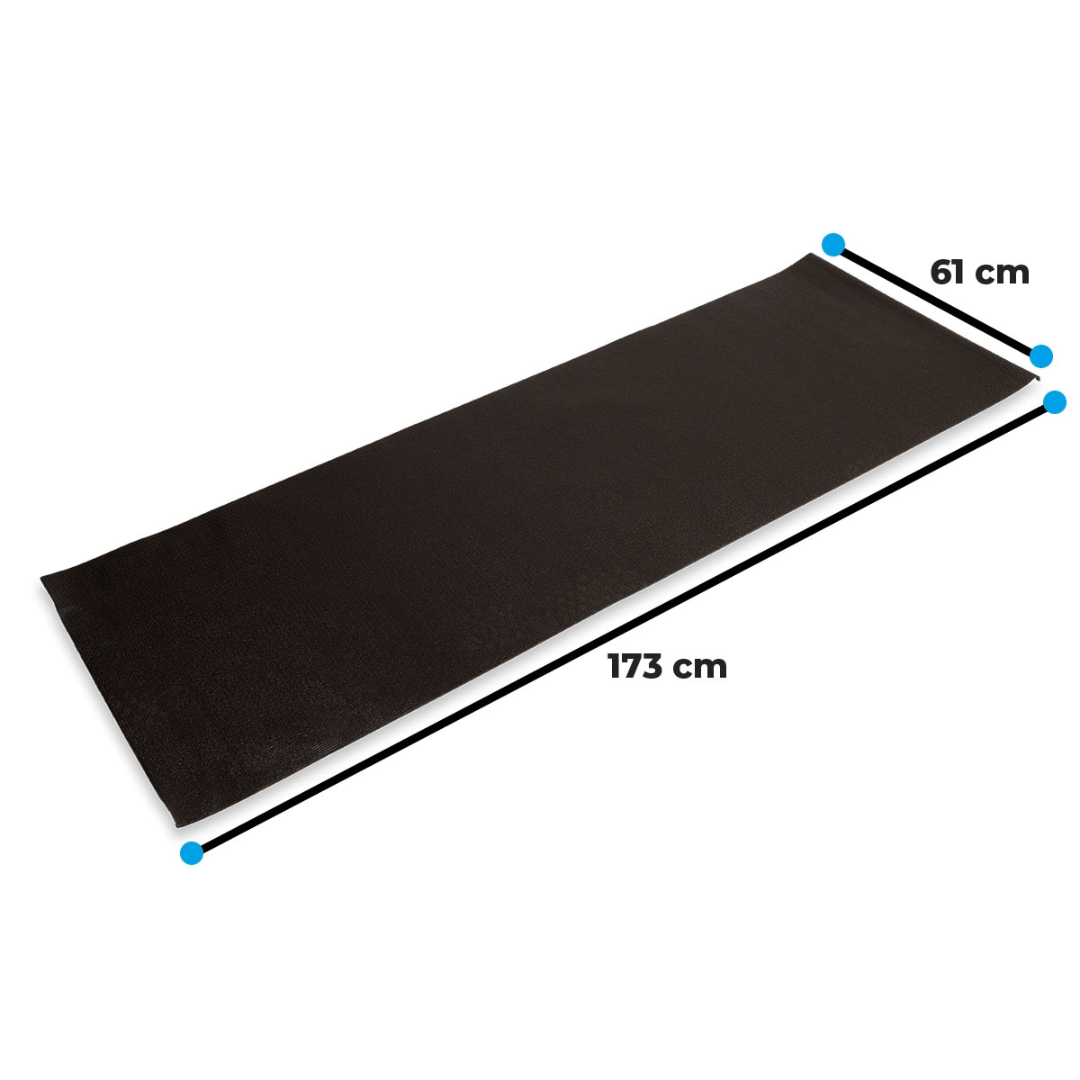 ASG Yoga mat black non-slip 4mm (173x61cm) washable