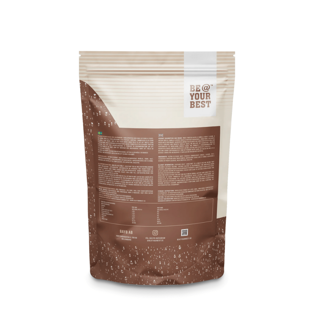 Beatyourbest WHEAT PROTEIN VANILLA FUDGE BAG 900G protein powder