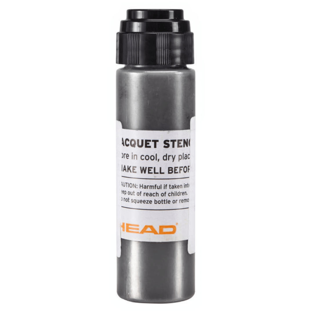 Head stencil ink silver grey for racket strings