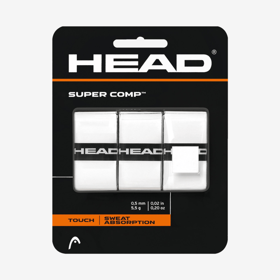 Head Super Comp 3-pak hvid greb tennis