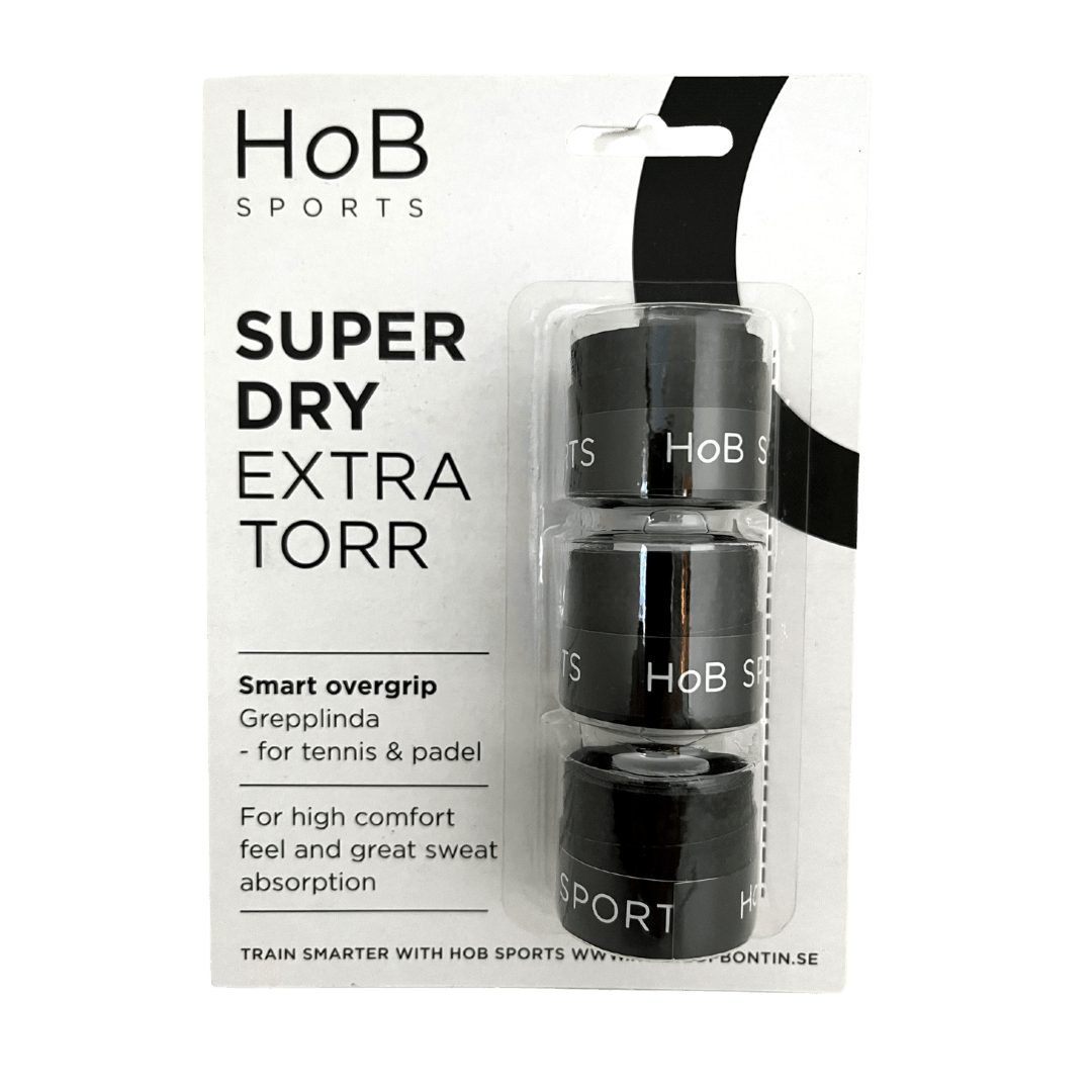 HoB Sports Super Dry overgrip 3-pack SORT