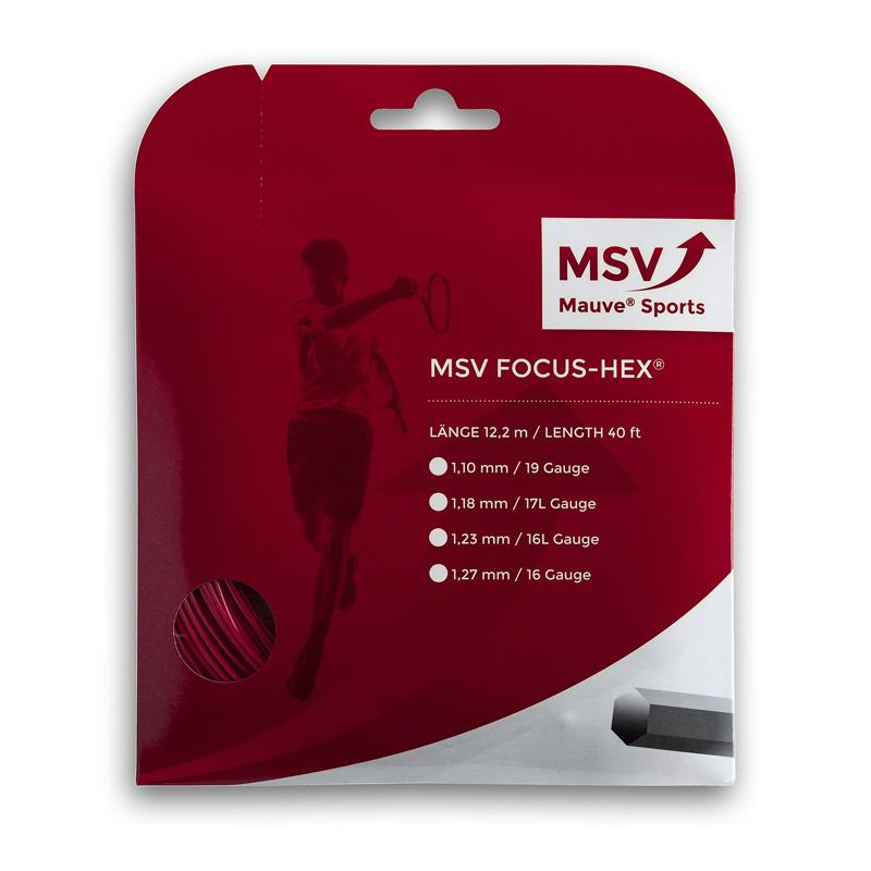 MSV Tennis Strings Focus HEX 12m 1,23mm MULTIPLE COLORS