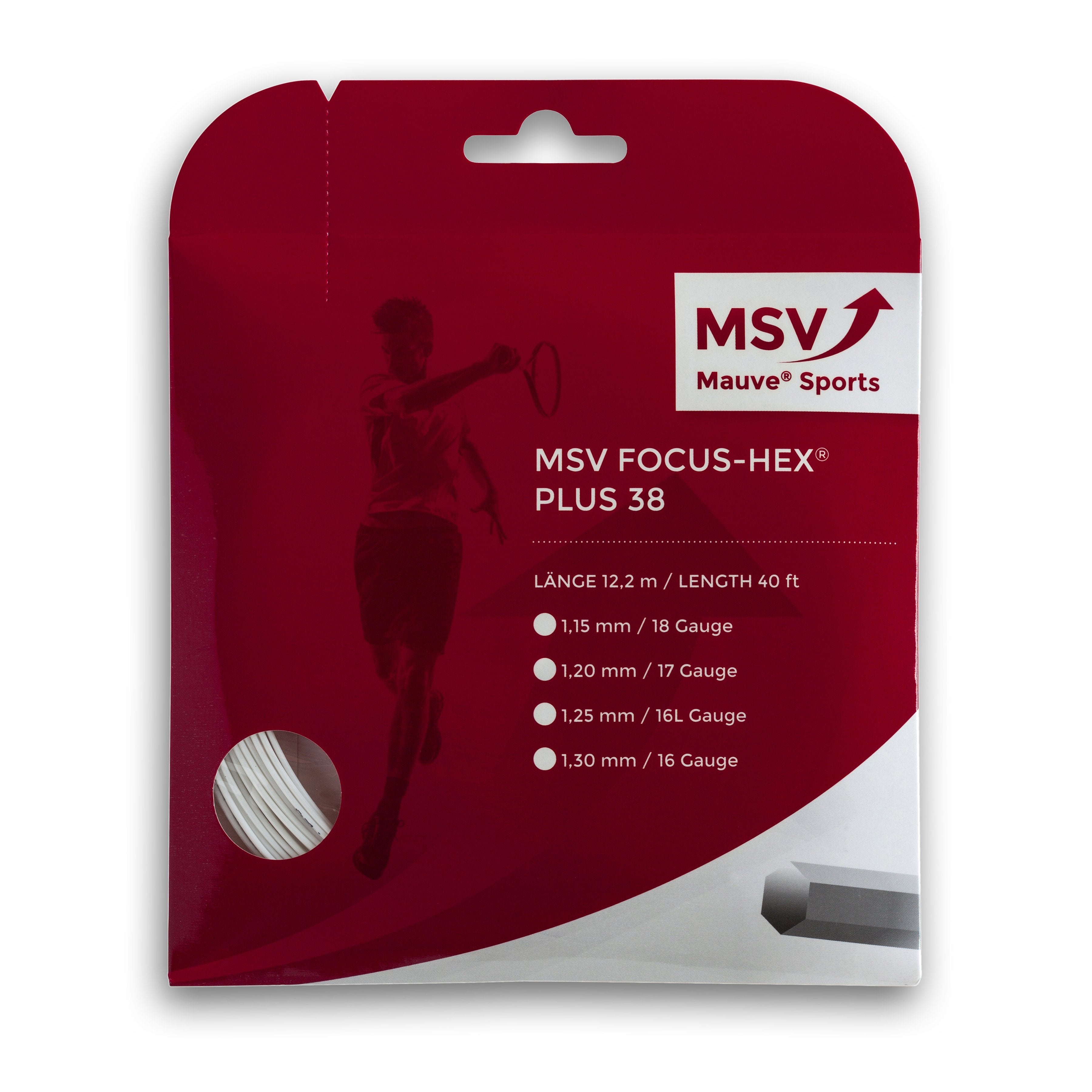 MSV Focus Hex Plus 38 vit 12m strängset