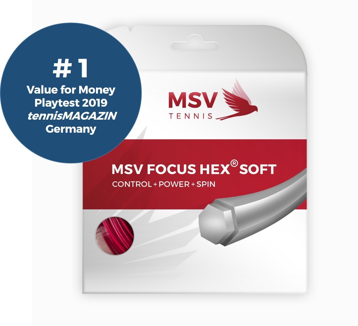 MSV Tennis Strings Focus HEX Soft 12m 1,25mm MULTIPLE COLORS