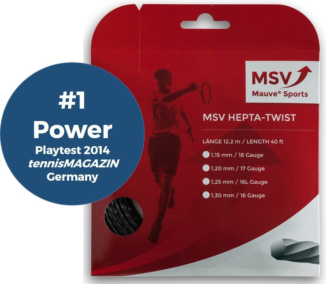 MSV Tennis String Hepta Twist 1.15mm 12m ANTHRACITE