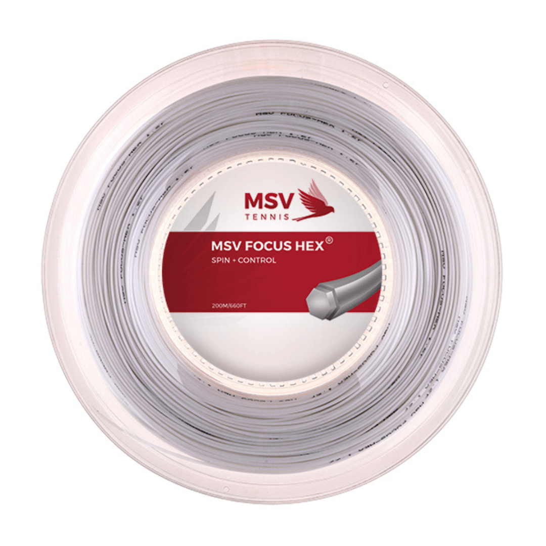 MSV tennis strings Focus Hex 200m reel 1,18mm white