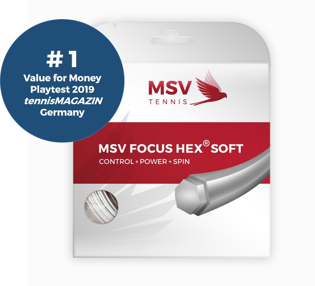 MSV tennisstrenge rød fokus HEX Soft 12m 1,25 mm