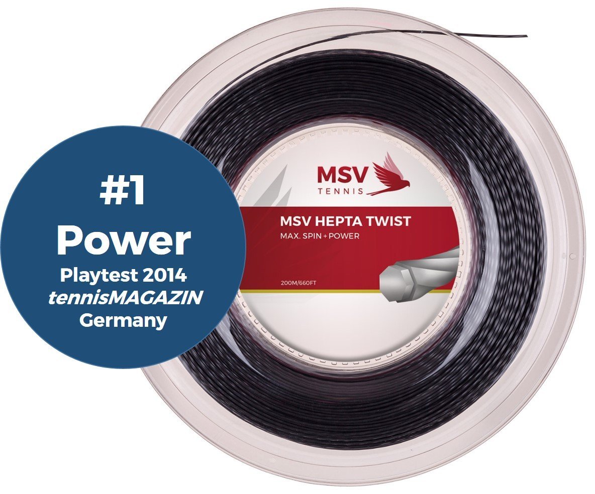 MSV Tennis Strings Hepta Twist 1,15mm 12m ANTRACIT