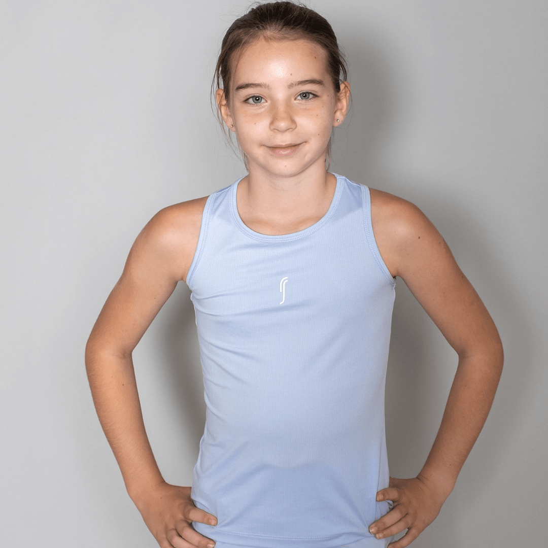 RS Girl's Performance Racerback Mesh Soft Blue