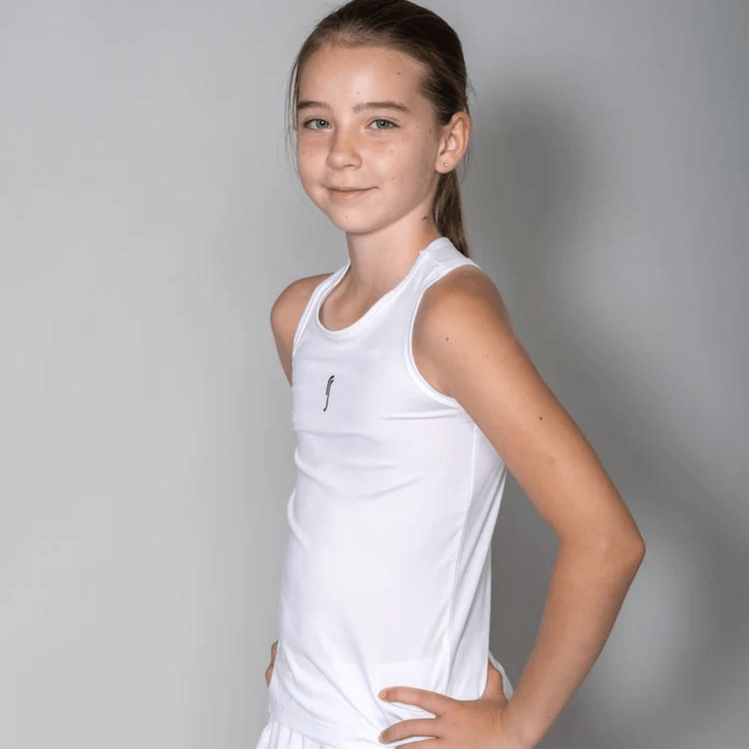 RS Girl's Performance Racerback Mesh White