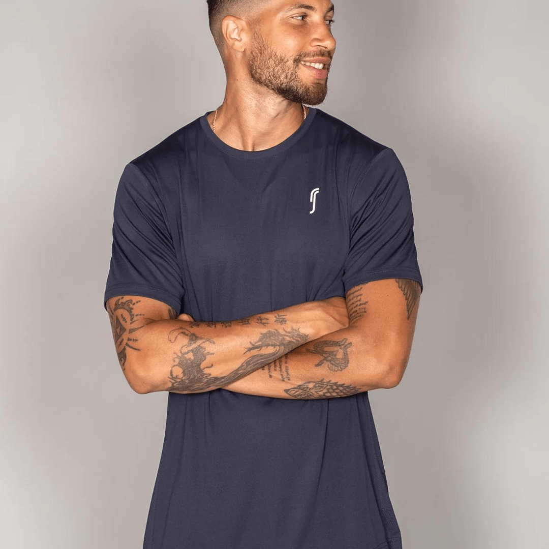 RS Men's Performance Tee Side Mesh Navy træningstrøje mand