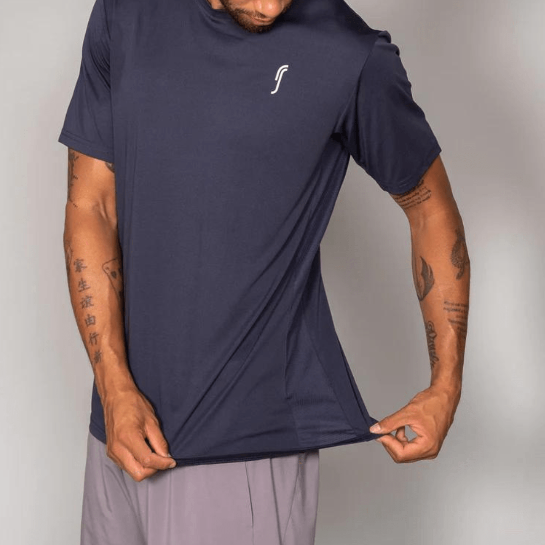 RS Men's Performance Tee Side Mesh Navy træningstrøje mand