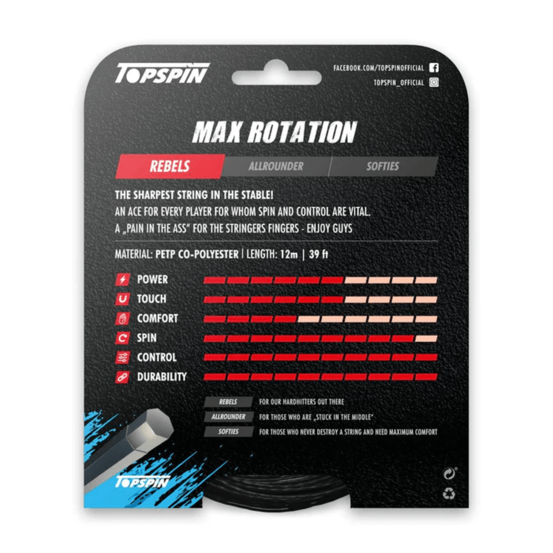 Topspin Max Rotation 1,37mm 12m strängset